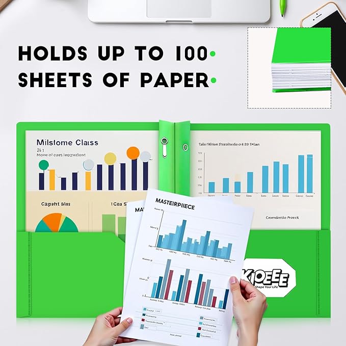 48Pcs Plastic Folders with Pockets and Prongs (Multi-Colored),Letter Size,Business Card Slot,Bulk 2-Pocket Folder for School Office or Home,Durable Acid-Free Poly,Back to School Supplies