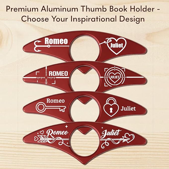 Custom Book Page Holder, Thumb Book Page Holder, Personalized Wooden Page Holder for Reading, Gifts for Book Lovers Teachers Appreciation Gifts on Birthday (Lovers Style)