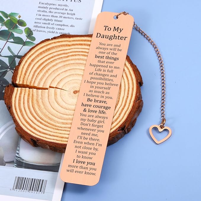 Daughter Graduation Gifts for College Girls to My Daughter from Mom Dad Cool Bookmark for Women 16th 18th 21st Birthday for Teen Girls Back to School Supplies Wedding Birthday Christmas