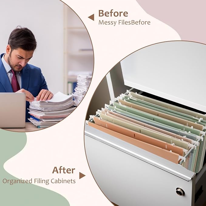 8Pack Plastic 4" Expanding Extra Capacity Hanging File Folder Heavy Duty Letter Size 11.8 x 9.4 inches Filing Cabinet Organizer Accordian Pocket for Legal Office Files Document (Morandi)