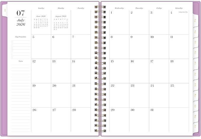 2026-2027 Blue Sky Sincerely Jules Violet 6" x 8" Academic Year Weekly & Monthly Planner, Plastic Cover, Violet (161389)