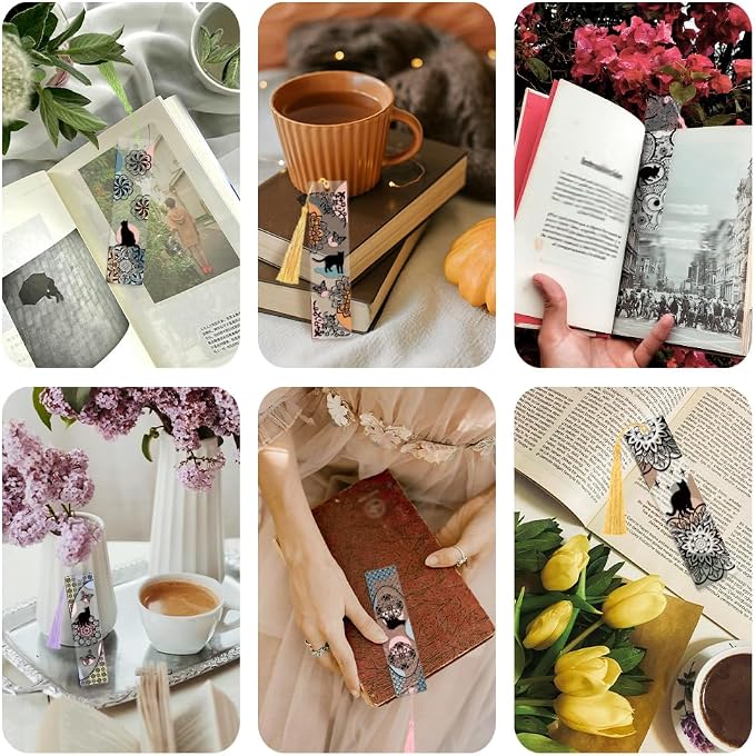 Peacoblue 30pcs UV DTF Bookmarks Transfer Stickers Wraps Retro Pattern for Women Men Reading, Waterproof Bookmarkers Decal(No Blank Bookmarks) for Acrylic Plastic Metal Blank Bookmark