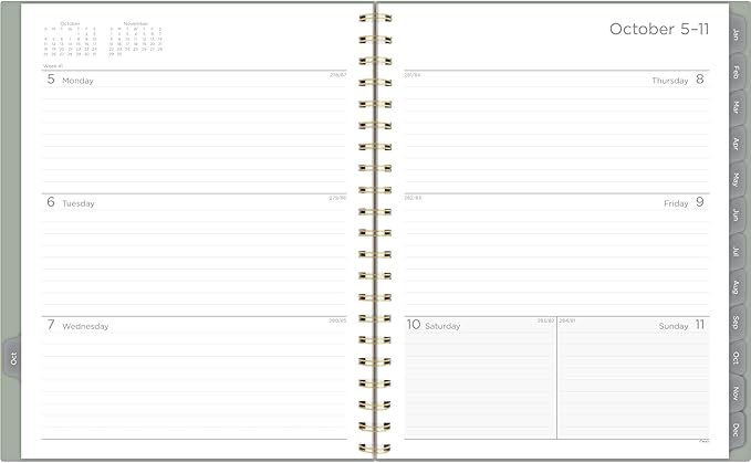 Mead 2027 Planner, Weekly & Monthly, 15-Month Oct-Dec, 8.5" x 11", Soft Grass (CRW6209327)
