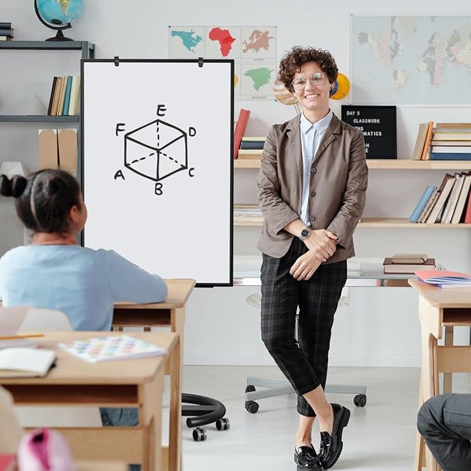 TANKEE Mobile Whiteboard Dry Erase - 40 x 26 Inches Portable Magnetic White Board Easel Flip Chart Stand with 25 Sheets Paper Pad