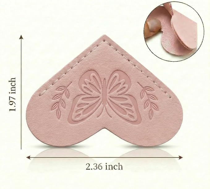 Leather Heart Bookmarks for Reading Women - 6 Pcs Butterfly Embossed Corner Page Bookmarks, Cute Book Marks Gift for Book Lovers Teachers Students Kids, Butterfly Gifts for Women Readers Accessories