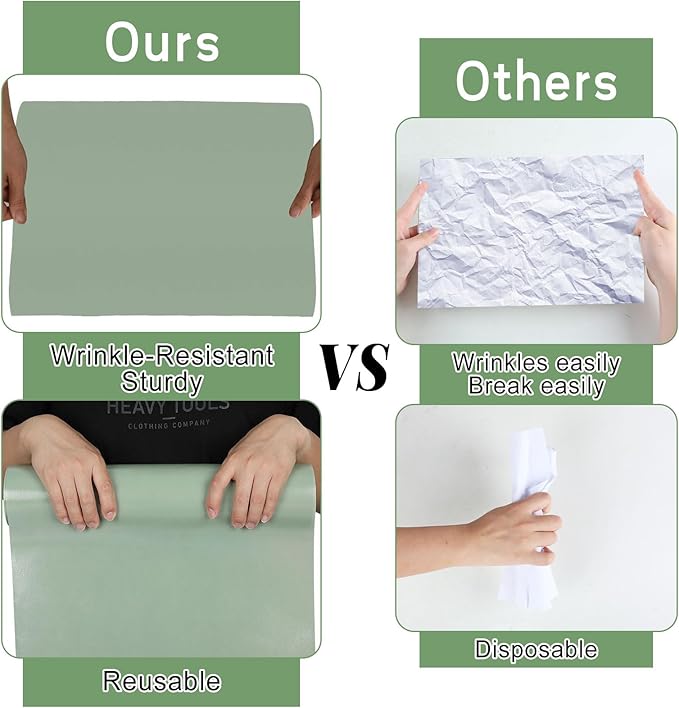 Sage Green Bulletin Board Roll Reusable Waterproof Erasable Bulletin Board Fade Resistant Wrinkle Resistant Poster Non-Woven Fabric Bulletin Board Roll for Classroom Decor Wrap Craft 15.55" x20ft