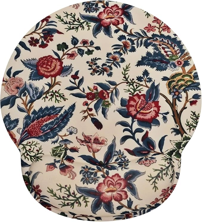 Lily Floral Mouse Pad Wrist Support Wrist Rest, Flower Ergonomic Mouse Pad with Non-Slip Base for Office Gaming Working Computers,Desk Accessories Pain Relief Mouse Mat, Retro