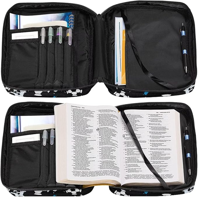 Coldinair Football Color Splatter Bible Bag for Boys Teen - Kids Bible Carrying Case Holder for Boys Carrying Book Case Church Bag with Handle and Zippered Pocket