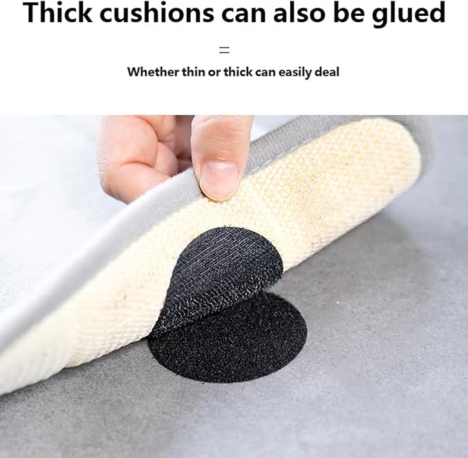 Multipurpose Adhesive Backing Round Tape Double Sided Hook and Loop Sticker for Keep Household Items in Place Pack of 10 Carpet Tape