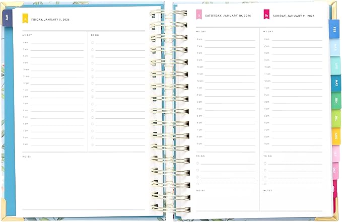 Simplified 2026 12-Month Spiral Daily Planner — Faraway Land — January 2026 - December 2026, Calendar Year Organizer with Stickers, Pockets, and Keepsake Box