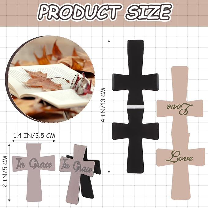 Outus 48 Pieces Magnetic Bookmarks Cross Christian Magnetic Page Markers Religious Bible Verses Bookmarks for Mother's Day Women Student School Reading Gifts Church Bible Study Group (Marble Style)