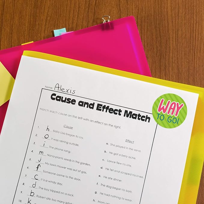 Bright Teacher Message Stickers / 500 Inspirational Labels / 8 Motivational Classroom Homework Lesson Designs / 1.5" Small Reward Sticker/Made in The USA