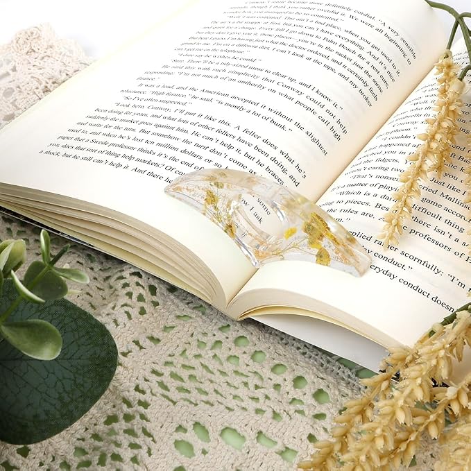 2PCS Book Page Holder,Dried Flower Resin Page Holders for Reading,Thumb Book Page Holder,Page Holder,Gifts for Book Lovers,Book Accessories Book Lover,Book Page Holders for Reading,Gifts for Readers