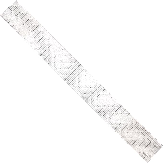 Westcott Transparent Beveled Graph Ruler with Zero-Centering Scale, Back-to-School, School Supplies, Classroom Supplies, 2 X 18-Inch