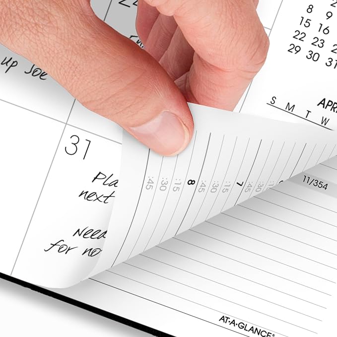 AT-A-GLANCE 2026 Appointment Book Planner, Weekly & Monthly, 8.75" x 11", Large, Move-A-Page, Black (70950E0526)