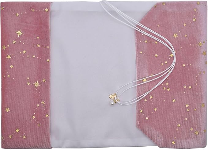 BLBMH A5 Journal Cover | Non-Stretch Fabric Notebook Sleeve with Bookmark, Handmade 5.5x8.3 Washable Privacy Protector for Paperback Bible Hardcover, Gift for Women - Velvet Pink