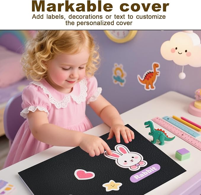Folders with Pockets, LAYZZ 30 Pack Paper Pocket Folders, 2 Pocket File folders Fits Letter Size Paper, for School Office and Home (Black)