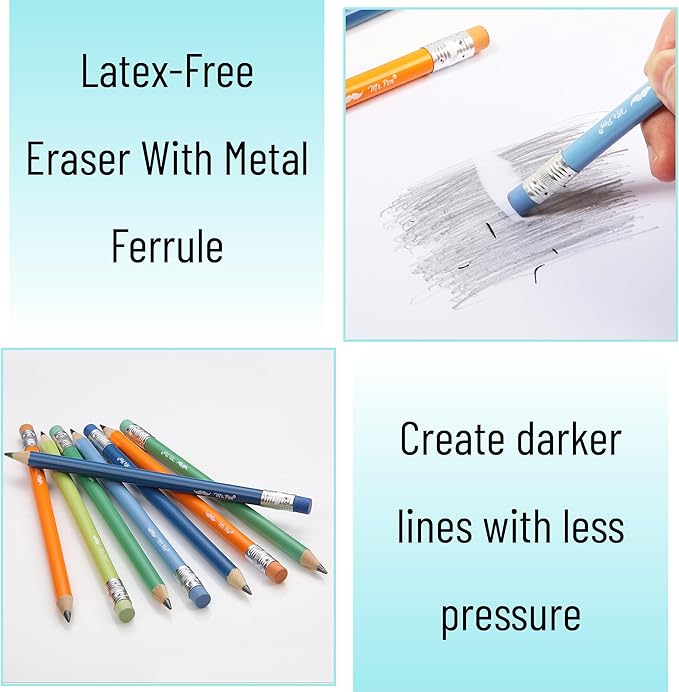 Mr. Pen- Jumbo Pencils, 30 Pack, Colorful Barrels, Smooth Black 2 HB Graphite Cores, Large Preschool Pencils, Smooth Writing Lead for Kindergarten, Kids and School Supplies