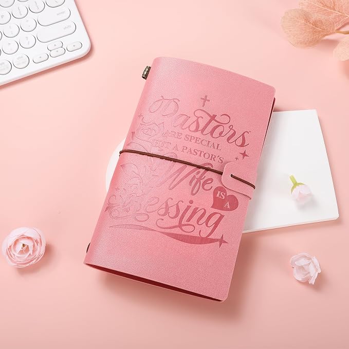 Gifts for Pastor Wife, Pastors Wife Appreciation Gifts 7pcs Set, 20oz Tumbler Leather Journal Cards Signs Pen Bookmark for Christian Christmas Birthday Retirement Anniversary