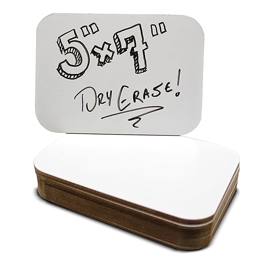 Flipside Products 5" x 7" Dry Erase White Boards, Classroom Pack, Single-Sided Lapboard for Class, Reusable for Group Participation - 24 Pack