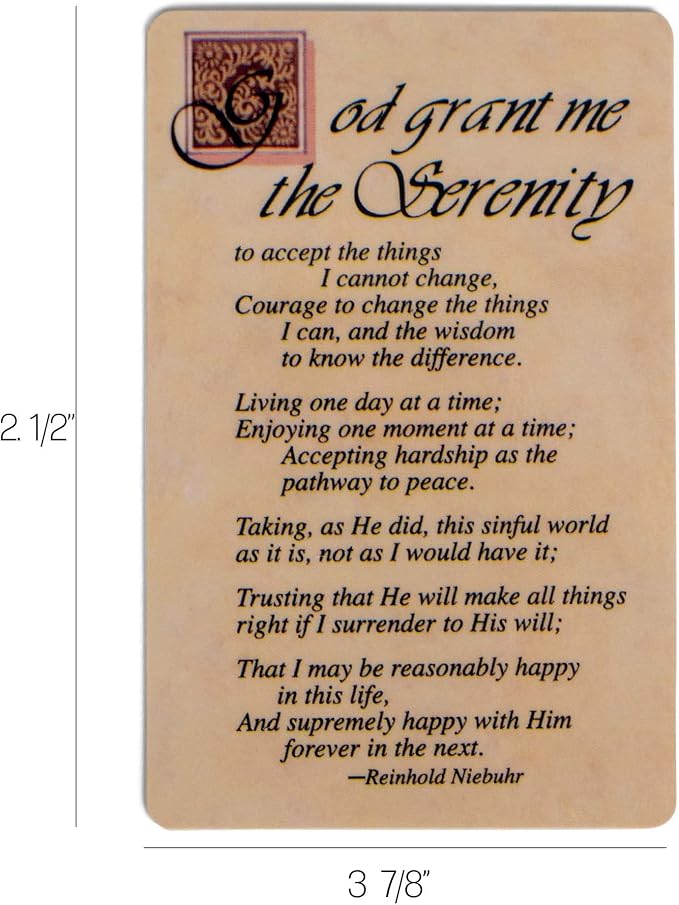 Pocket Card Bookmark Pack of 12 – Complete Serenity Prayer