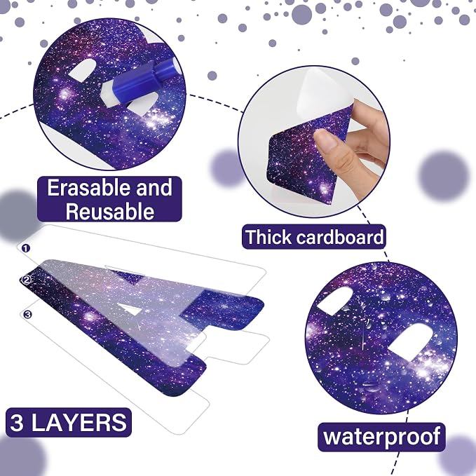 Qyeahkj 150 PCS Large 6" Font Bulletin Board Letters Outer Space Themed Punctuation Cutouts Combo Set Galaxy Letters Decoration Classroom Starry Sky Alphabet Poster for Home School Wall Display Decor