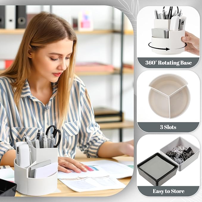 Kosiz 27 Pcs Black White Desk Accessories Gift for Aesthetic Desk Organizer Neutral Office Supplies Pen Holder Stapler Binder Sticky Notes Paper Clips Scissor Staples for Back to School(Classics)