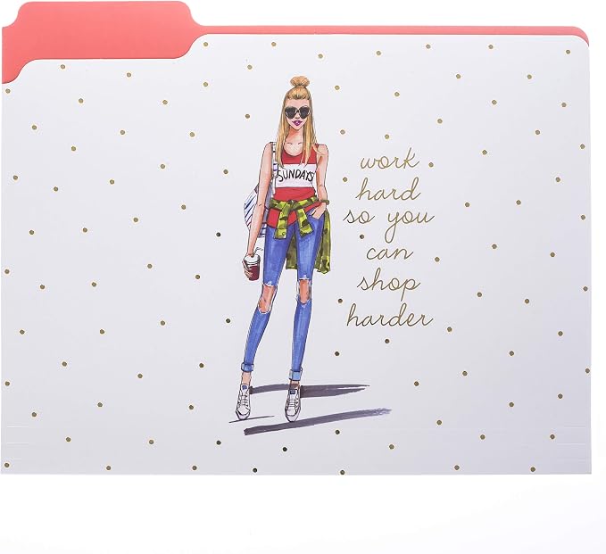 Graphique "Rong Rong Divas" File Folder Set – File Set Includes 9 Folders and 3 Unique Go-Getter Designs, Embellished w/Gold Foil on Durable Triple-Scored Coated Cardstock