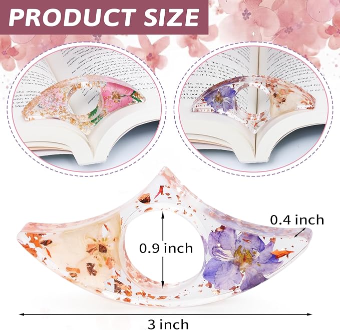 Book Page Holder, Kaluofan 2PCS Thumb Book Page Holder, Book Accessories for Reading Lovers, Handmade Dried Flower Book Opener Holder Thumb, Meaningful Gifts for Book Lovers Teachers Students