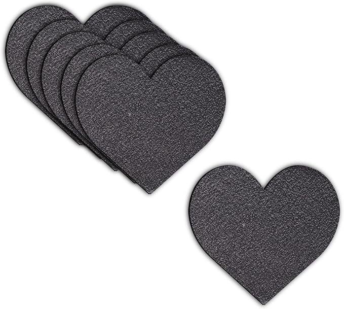 Black Dry Erase Chalkboard Magnetic Shelf Label Magnets. Perfect for Kitchen or Office. (2" Heart 10 Pieces)