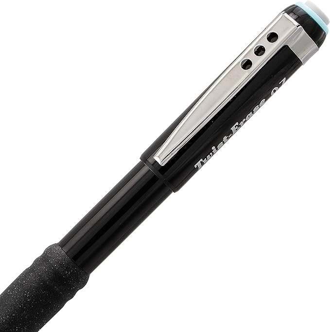 Pentel Twist-Erase III Mechanical Pencil,(0.7mm),Assorted Barrel Colors with Eraser Refills (QE517BP2),(Pack of 4)