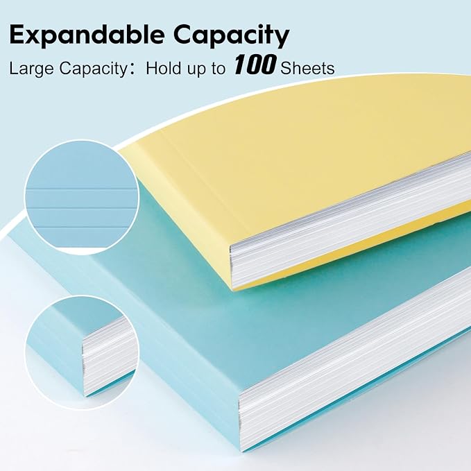 100-Pack Color File Folders, 1/3 Cut Tab, Assorted 10 Colors Letter Size Manilla Folder for School/Office/Classroom