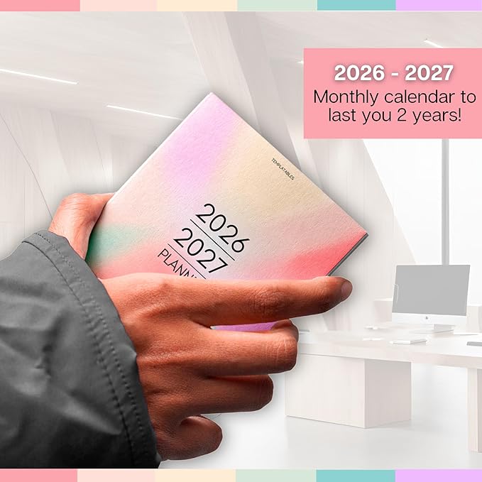 2026-2027 Pocket Planner | Small A6 Size - Fits in Your Bag | Two-Year Calendar | Premium 120gsm Paper | Portable & Durable Design (Colorful)