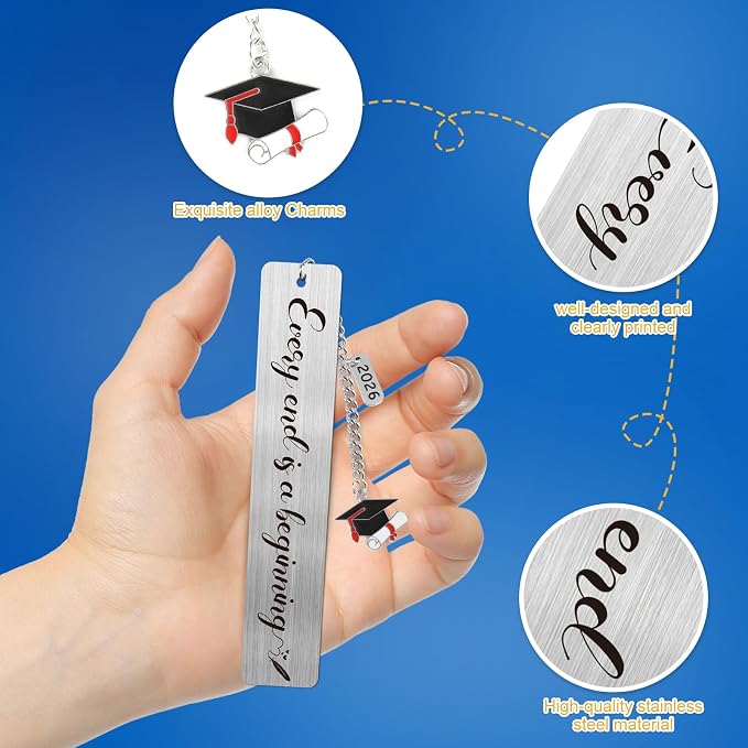 2025 Graduation Gifts for Him Her,Graduation Inspirational Bookmark Elementary High School Seniors College Graduation Gifts for Nurse Students Book Lovers-2Pcs