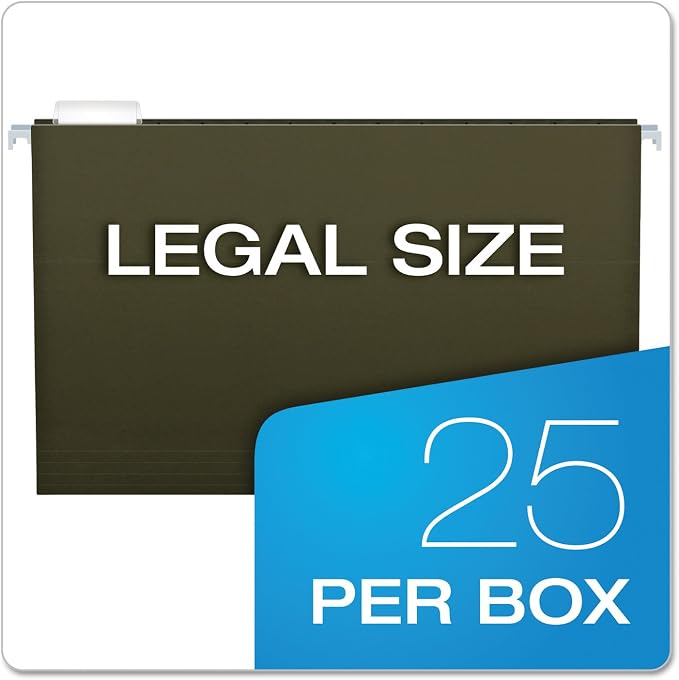 Pendaflex Products - Pendaflex - Hanging File Folders, 1/5 Tab, Legal, Standard Green, 25/Box - Sold As 1 Box - Crimped steel hanging rods for extra durability. - Lighter interior helps ensure documents go into the correct file. - 11 pt. stock. - Inclu...