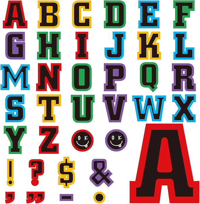 136 Pcs 12 in Extra Large Bulletin Board Letter Big Alphabet Letter Cutout Sticker Punctuation with Adhesive Dot Colorful Poster Classroom Decor for Wall School Preschool Kindergarten