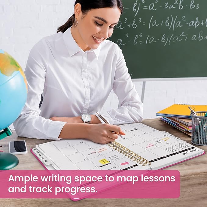 8.5" x 11" Academic Planner 2026-2027, Weekly & Monthly Calendar Planner Book, July 2026 – June 2027, Large Hardcover Organizer with Tabs, Perfect for Teachers, Students, Women & Men – A4, Hot Pink
