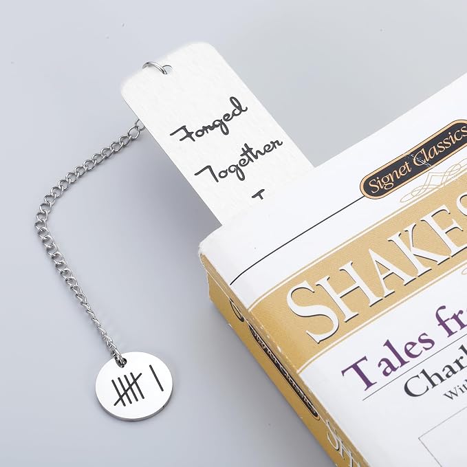6th Anniversary Bookmark Gifts for Her & Him - Iron & Steel Gifts for Couples & Wedding