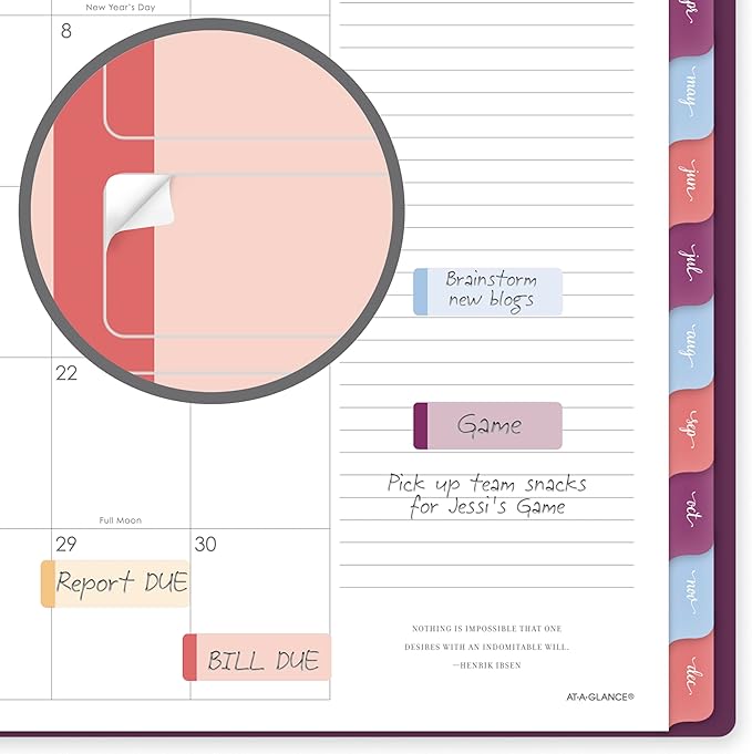 AT-A-GLANCE 2027 Planner, Weekly & Monthly, 13-Month Jan-Jan, 7" x 8.75", Harmony, Mulberry (1099-805-18-27)
