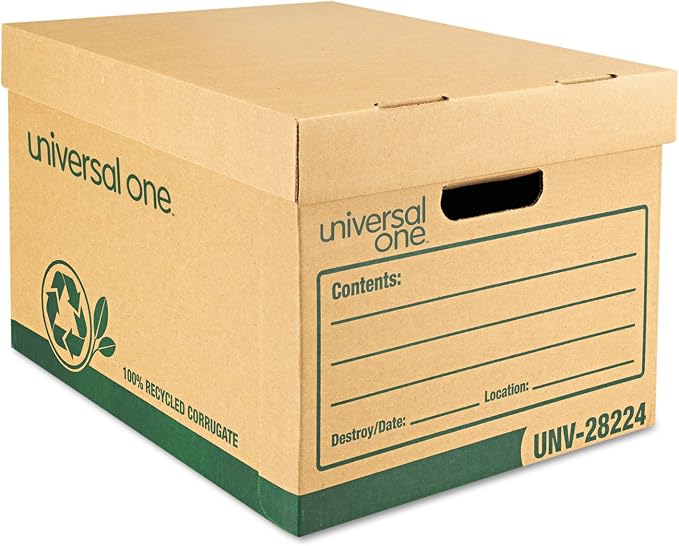 Recycled Record Storage Box, Letter, 12 X 15 X 10, Kraft, 12/Carton
