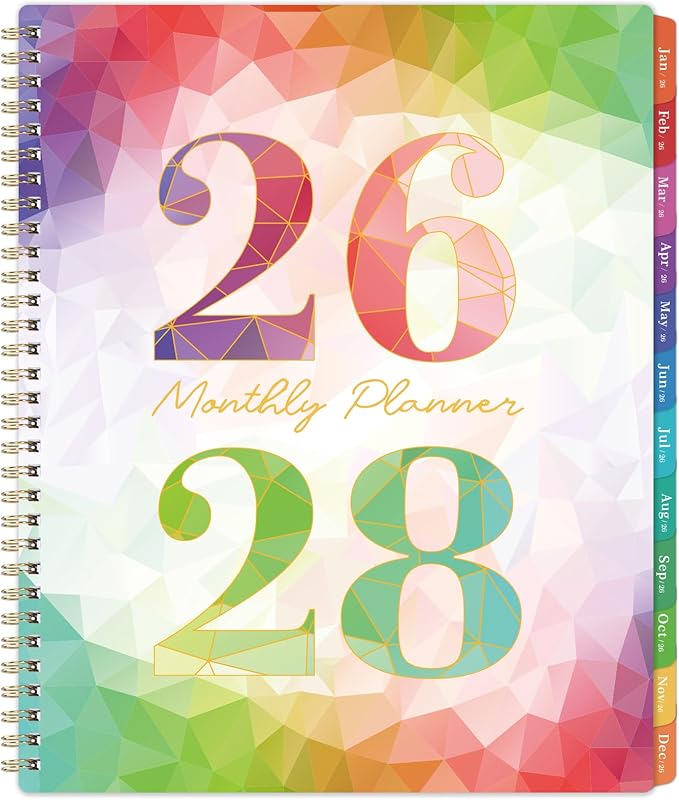 2026-2028 Monthly Planner - 3 Year Monthly Planner 2026-2028, Jan. 2026 - Dec. 2028, 3 Year Calendar 2026-2027-2028 with Colorful Tabs & Inner Pocket, 9" x 11"