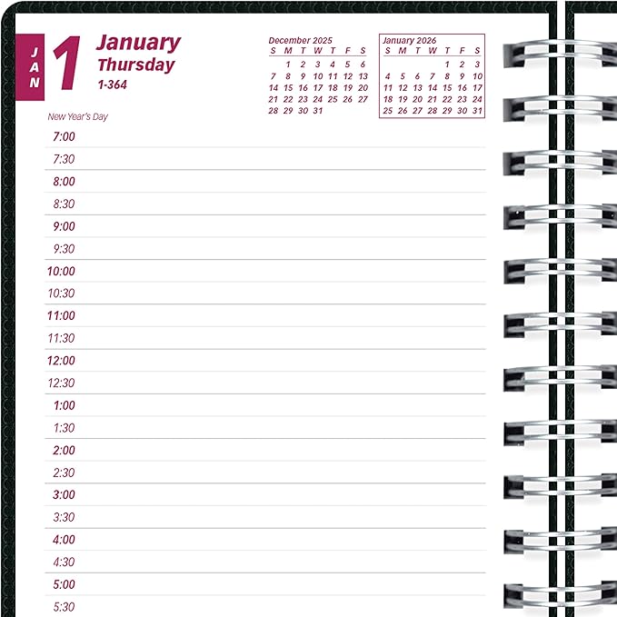 Brownline® 2026 DuraFlex Daily/Monthly Planner, Appointment Book, 12 Months, January to December, Twin-Wire Binding, 8" x 5", Black (CB634V.BLK-26)