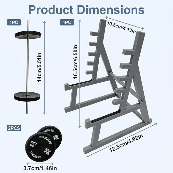 Squat Rack Pen Holder for Desk, Funny Barbell Pencil Cup with Mini Gym Equipment Design, Unique Office Stationery Organizer Decor, Gym Gifts for Men, Weightlifting Lovers and Workout Fans