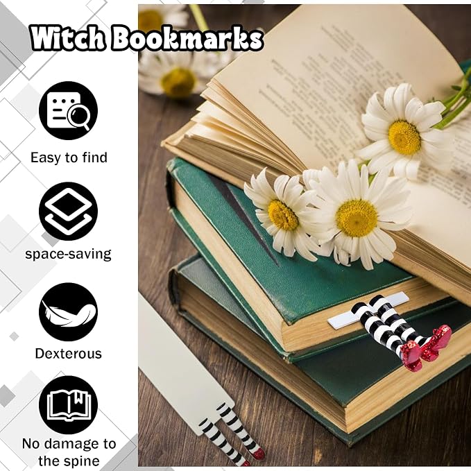 Wicked Witch Bookmark, Wicked Witch Legs with Ruby Slippers Book Mark, Wicked Bookmark Slippers for Book Lovers Gifts Gift Ideas