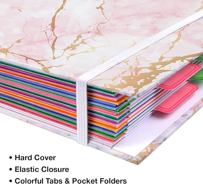 Global Printed Products Budget Planner & Monthly Bill Organizer With 12 Envelopes and Pockets. Expense Tracker Notebook and Financial Planner Budget Book to Control Your Money, 8.5" x 11", Pink Marble