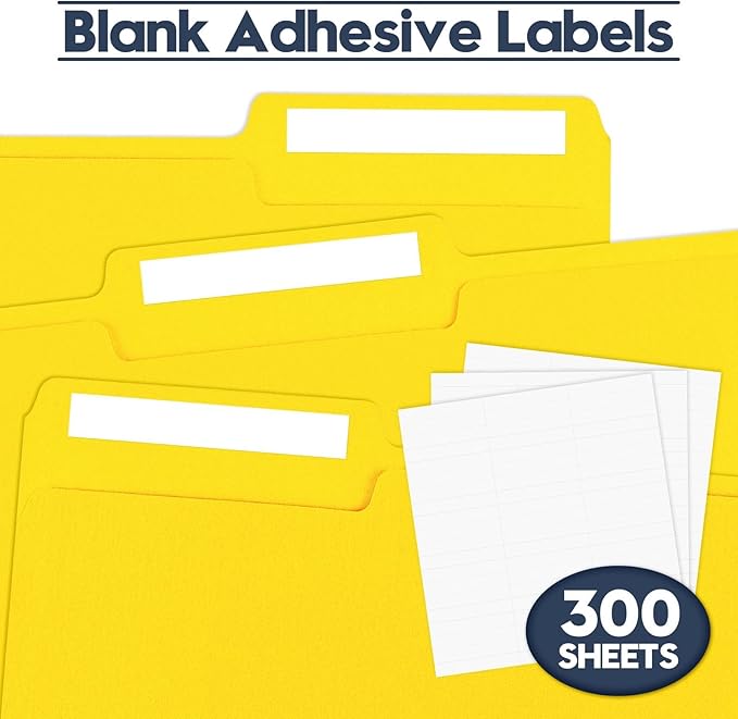 File Folders,Colored File Folders Letter Size 8.5" x 11",150 Pack 1/3 Cut Tab Bulk Folders,Durable Paper Folders with Blank Labels for Office Business School Home Use,Lemon Yellow