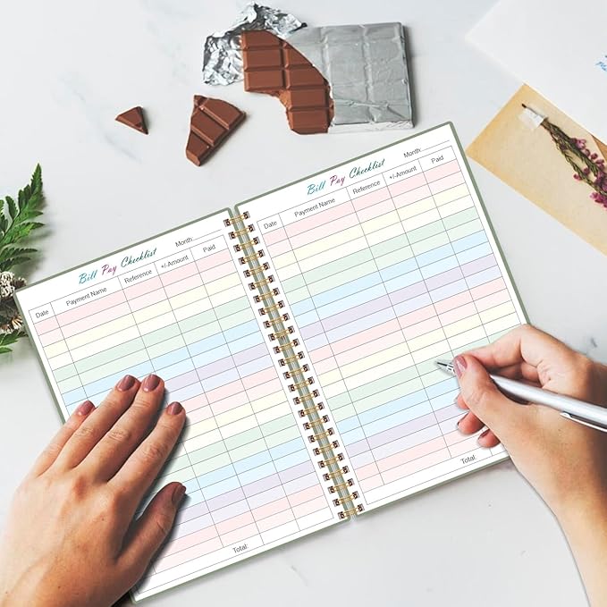 Bill Payment Checklist - Monthly Bill Organizer & Planner for Personal Budgeting Financial, Bill Payment Tracker Notebook, 5.8" x 8.5", Green