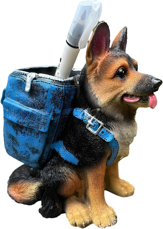 Dog Pen Holder, German Shepherd Pen Holder, Unique Desk Storage Container, Creative, Ideal for Office and Home pen storage