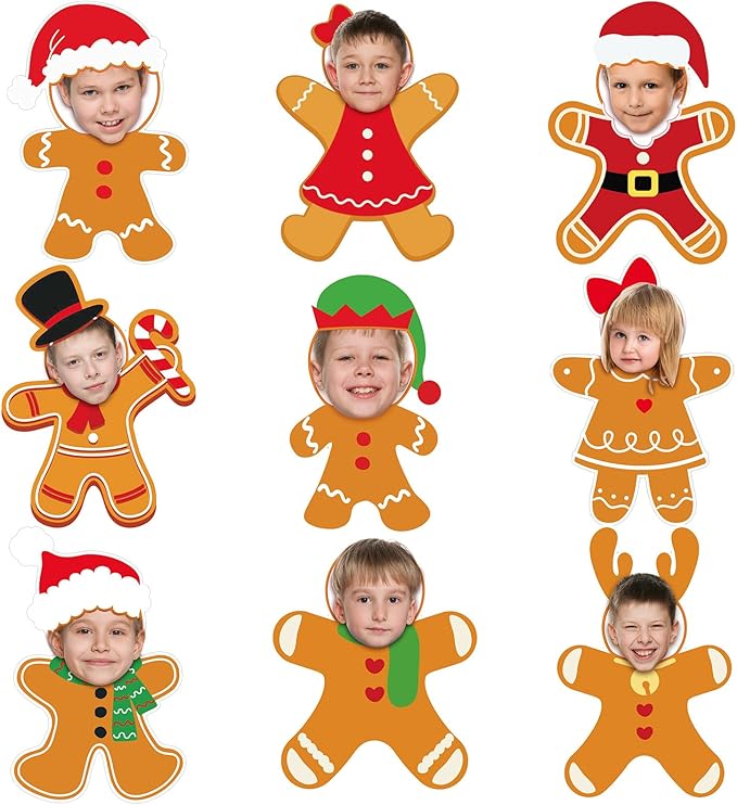 Gersoniel 72 Pcs Christmas Gingerbread Man DIY Paper Cutouts Xmas Bulletin Board Decoration Christmas Cutouts Cartoon Decoration for Xmas Holiday Festival Party Supplies Photo Crafts Home Decor