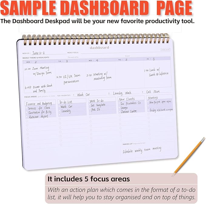 Weekday To Do List Notepad - 5-Day Undated Weekly Schedule Plan Your Daily Tasks, Goals, Events, Appointments, Shopping - Multi Project Management Planner Notebook for Work